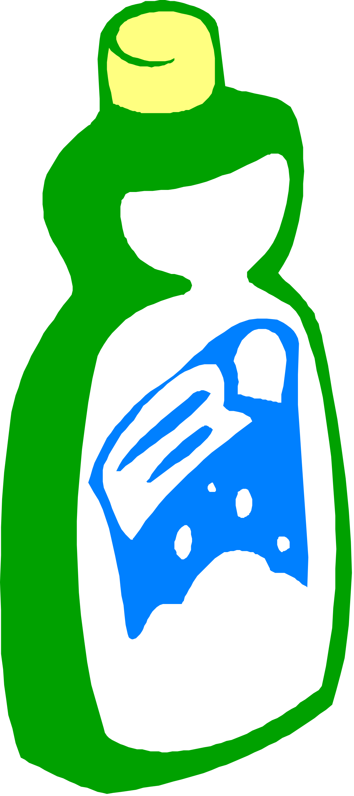 Green Bag with Blue Handle Clipart - Perfect for Eco-Friendly Designs