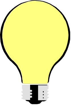 Bright Yellow Light Bulb Clipart for Creative Projects