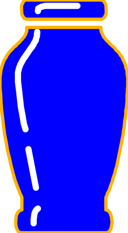 Blue Vase with Yellow Border Clipart: Elegant Floral Decor