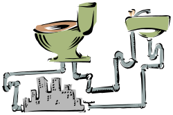 Toilet Clipart with Green Lid and Brown Seat: Perfect for Bathroom Themes