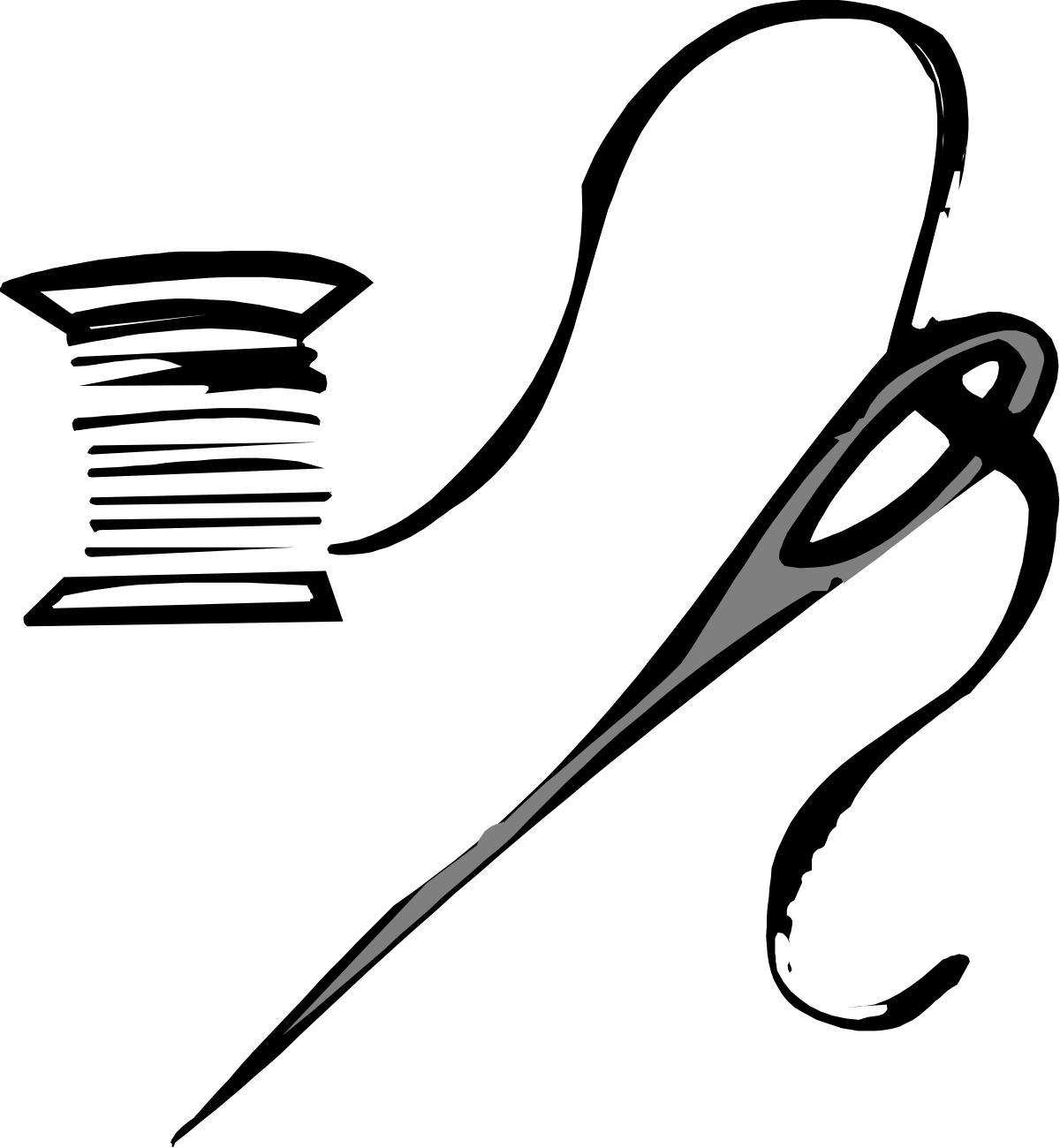 Black and White Silhouette of a Man's Face Clipart