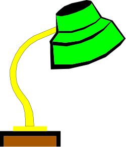 Green Lamp with Yellow Base - Stylish Clipart Illustration