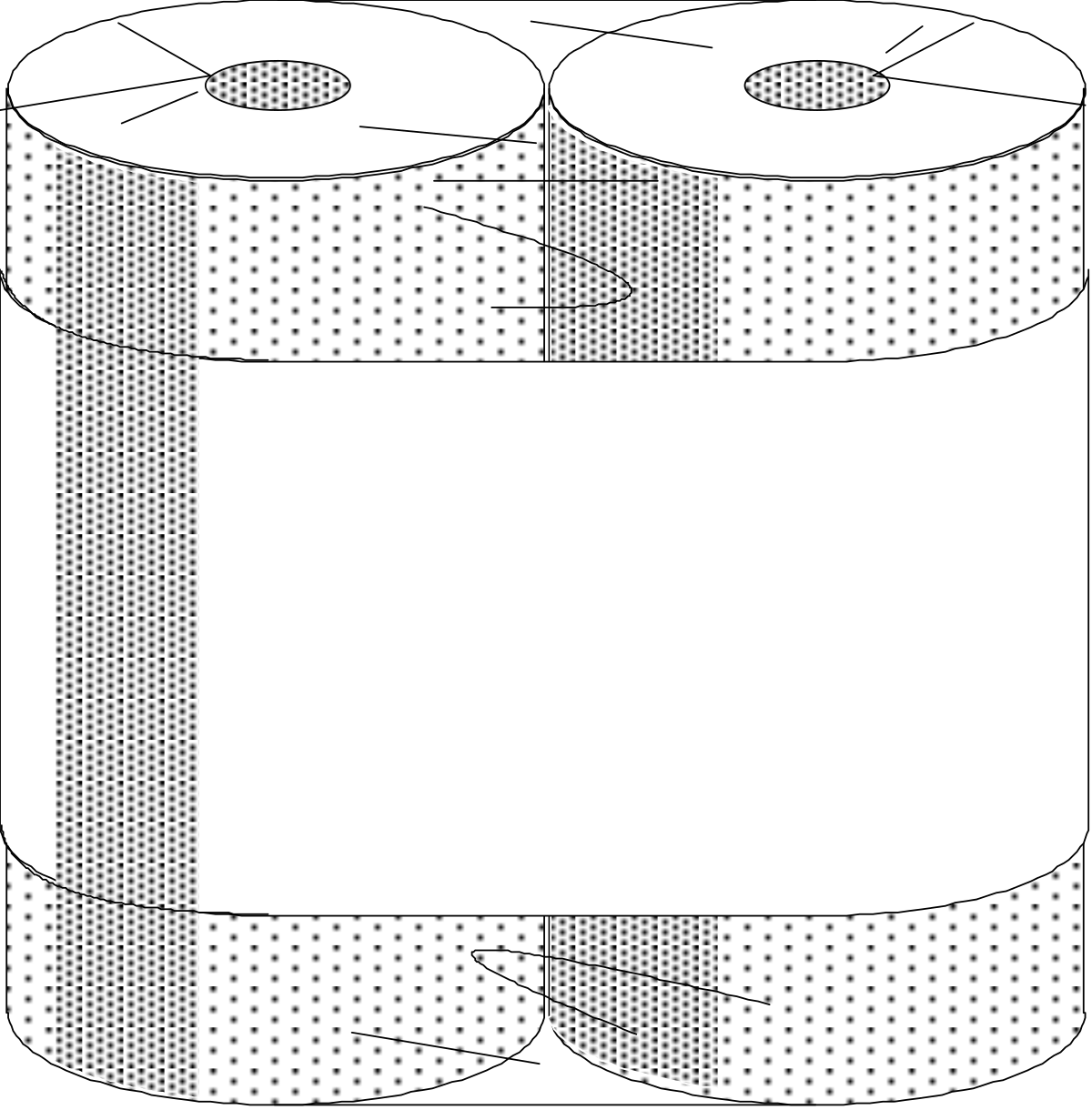 Toilet Paper Roll with White Dot Pattern - Clipart Collection