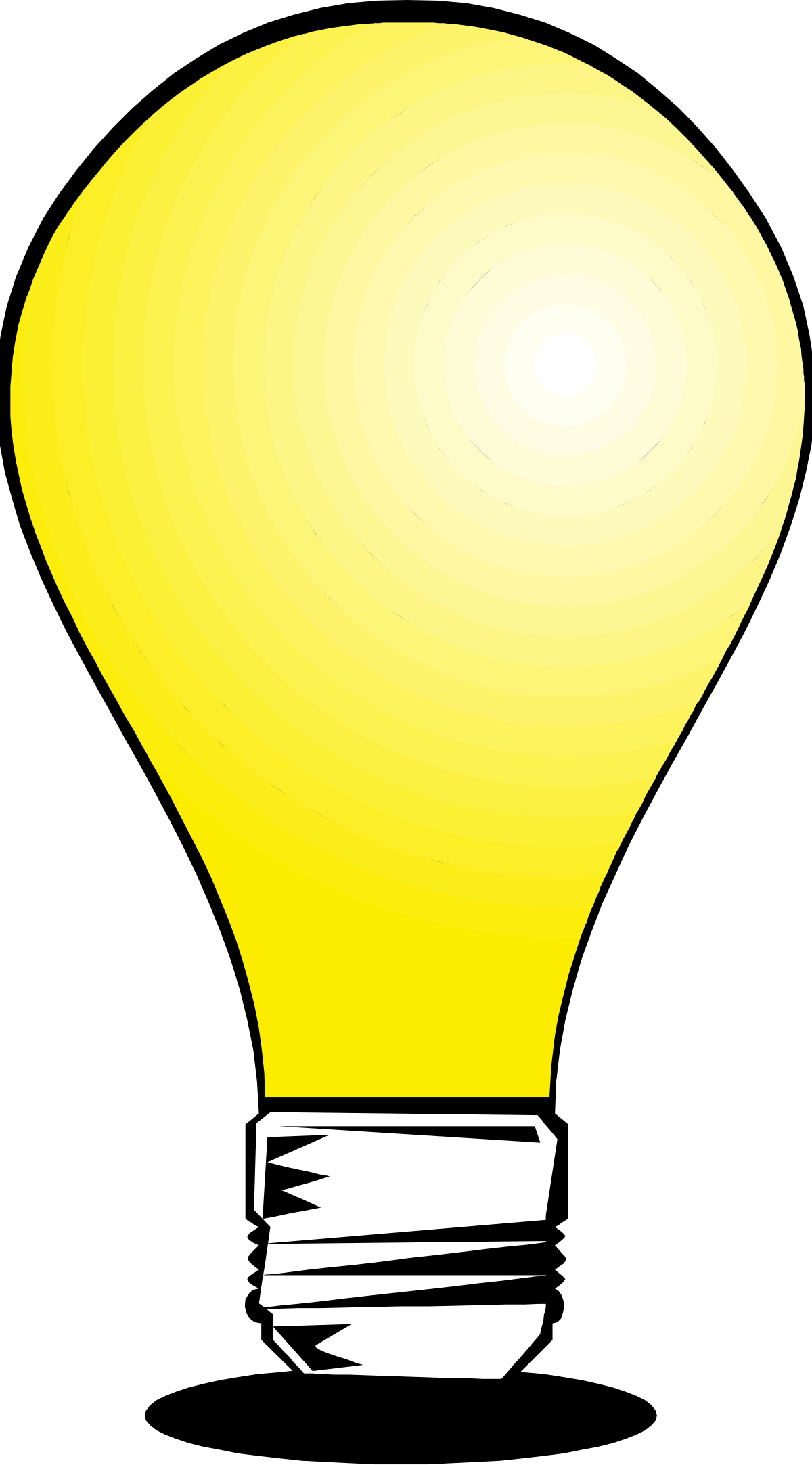 Light Bulb Clipart on Black Background - Perfect for Creative Projects