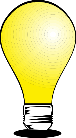 Light Bulb Clipart on Black Background - Perfect for Creative Projects