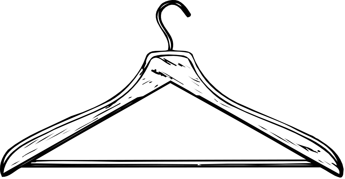 a white hanger on a black background clip art png transparent White Hanger on Black Background - Perfect Clipart for Clothing Presentation
