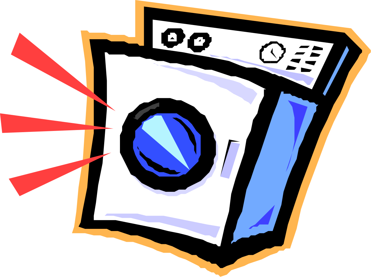 Washing Machine with Blue Ball Clipart: Perfect for Home and Laundry Themes