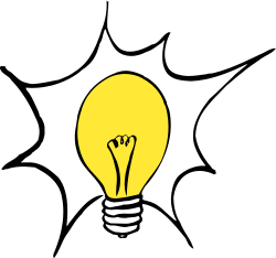 Light Bulb Clipart on Black Background - Bright Ideas Illustrated