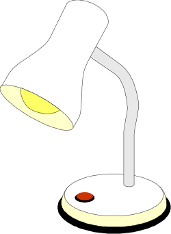 White Lamp with Red Light Clipart - Modern Home Decor Visuals