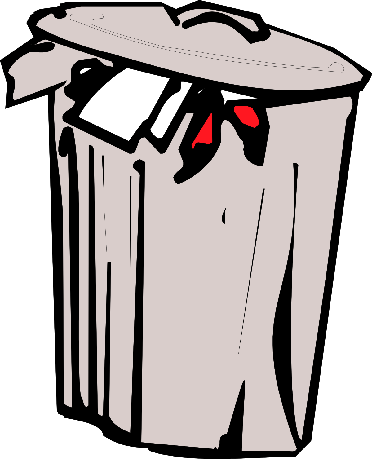 Trash Can with Red Heart Clipart - Unique, Eye-Catching Design