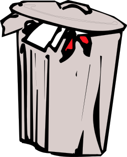 Trash Can with Red Heart Clipart - Unique, Eye-Catching Design