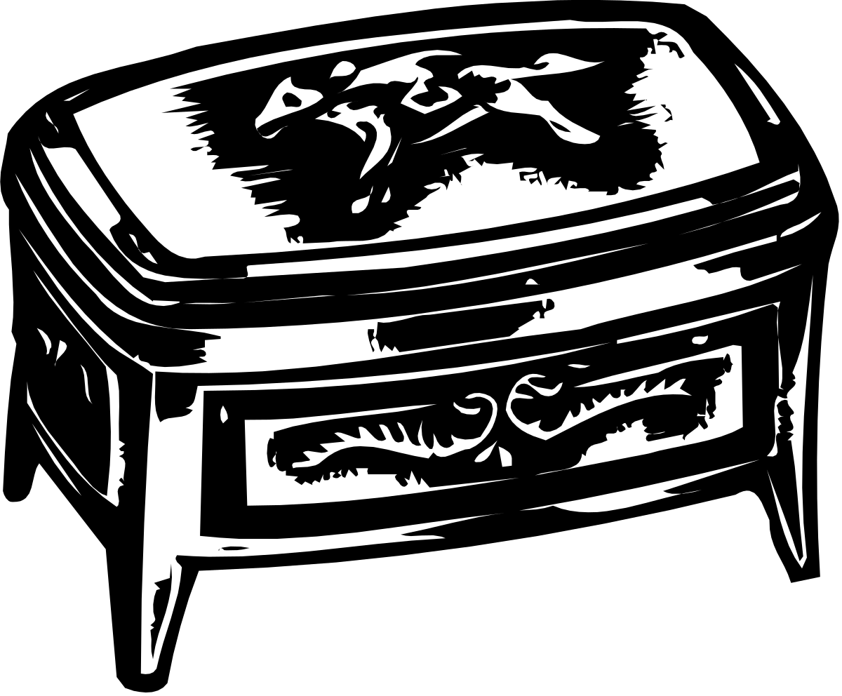 a black and white drawing of a chest clip art png transparent Chest Clipart: Stunning Black and White Illustration for Your Projects