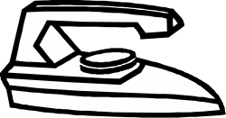 Iron Clothes: Black and White Vintage Man in Helmet Clipart