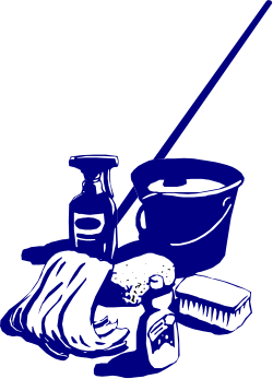 Cooking Person Illustration - Blue and White Clipart