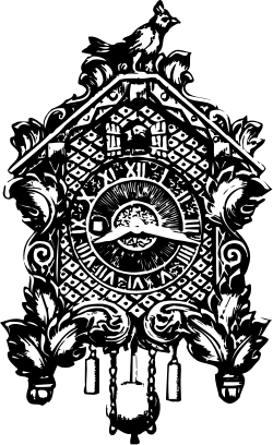 Unique Clock with Eye and Bird Clipart for Creative Projects