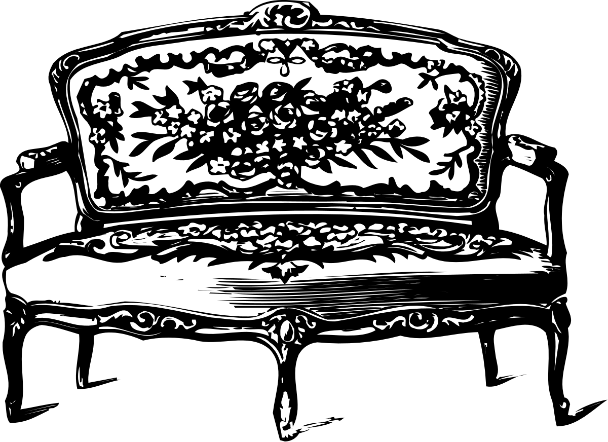 Couch Clipart - Black and White Drawings for Stylish Interiors