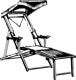 Beach Chair Clipart - Black and White Camping Chair Illustration