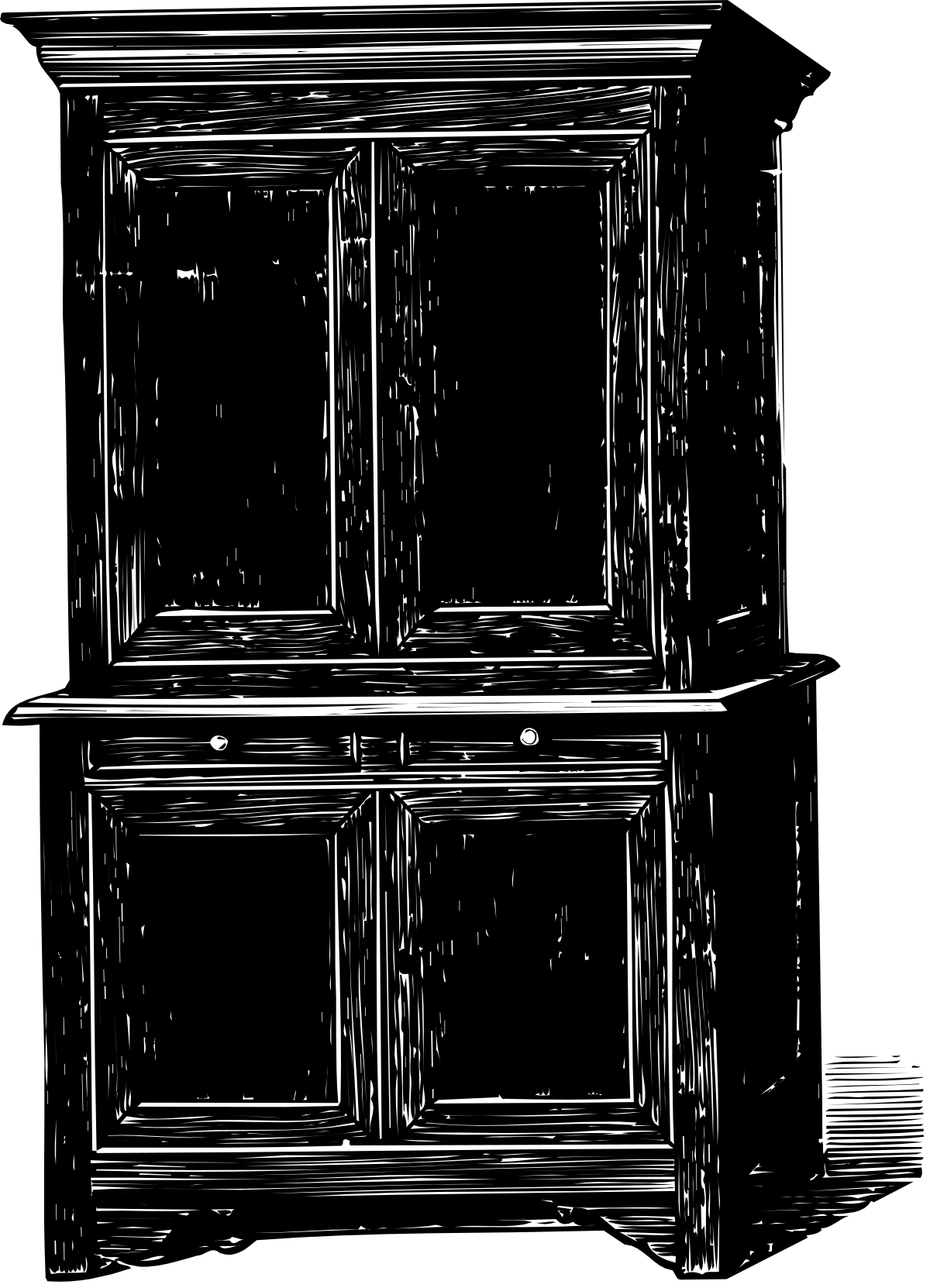 Modular Furniture: Elegant Black and White Cabinet Clipart