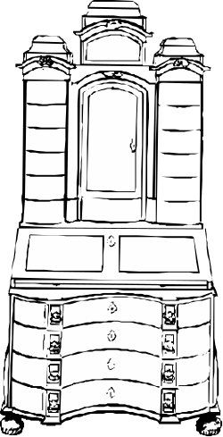 Chest Clipart: Black and White Drawing for Versatile Design
