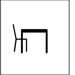 Chair Clipart: Black Outline on White Square for Versatile Design