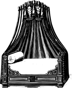 Canopy Bed with Pillow Clipart for Cozy Ambiance