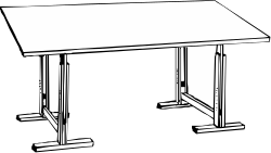 White Table with Metal Base - Versatile Clipart for Your Projects