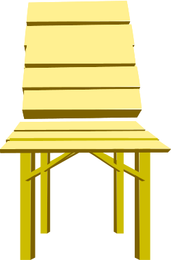 Wooden Bench Clipart: Rustic Garden Seating with Inviting Features