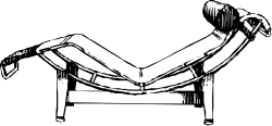 Black and White Clipart of a Relaxing Person on a Chair