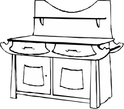 Stylish White and Black Kitchen Cabinet Clipart for Creative Projects