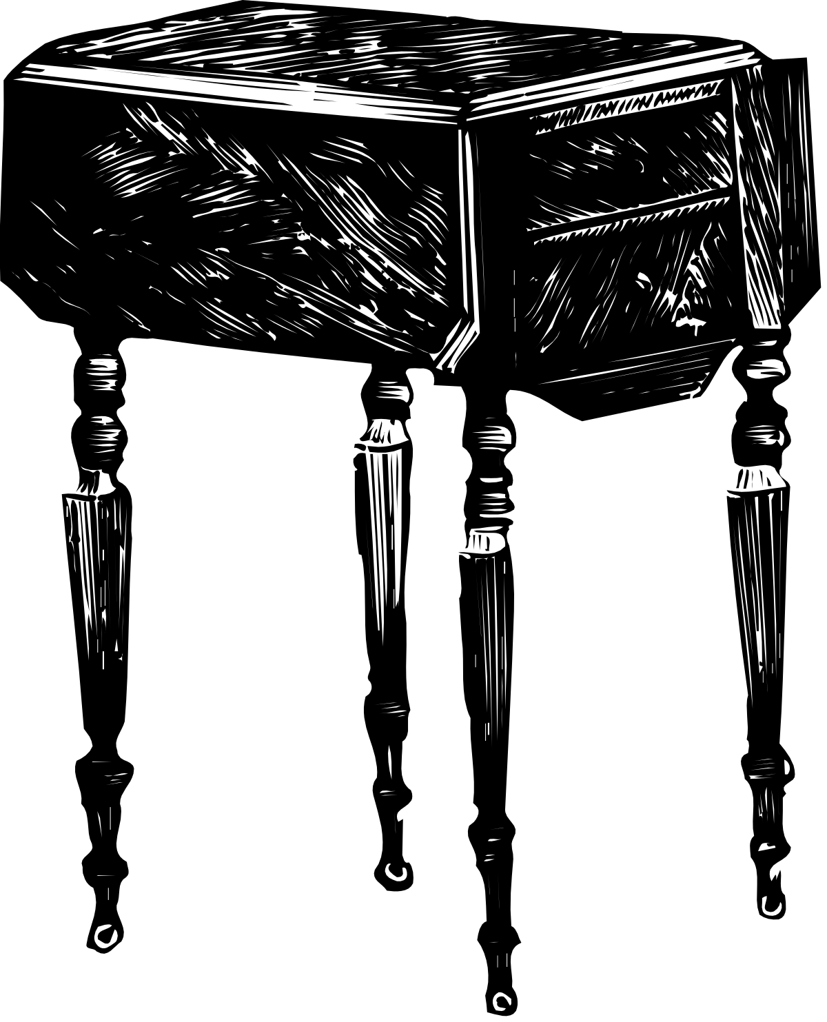 a black and white drawing of a table clip art png transparent Table Clipart - Black and White Drawing for Creative Projects