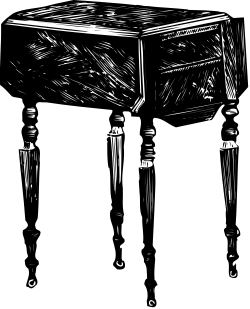 Table Clipart - Black and White Drawing for Creative Projects