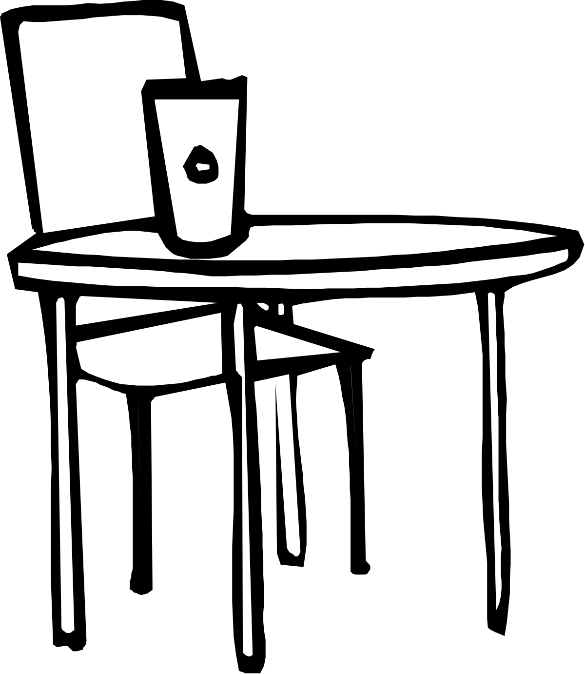 Chair and Table Clipart with a Coffee Cup - Stylish Home Decor