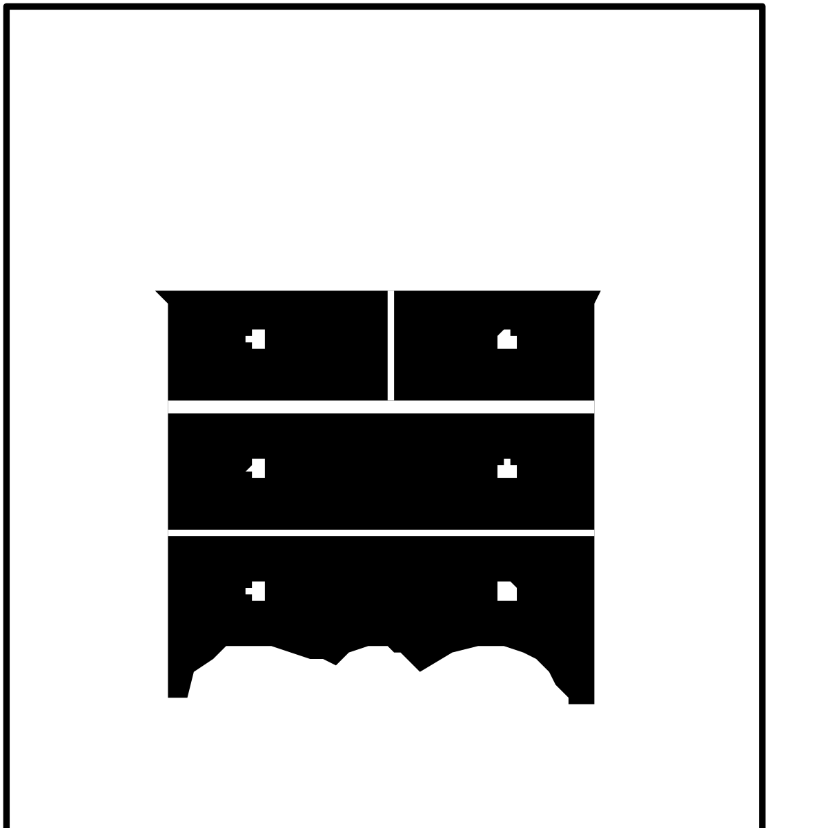 Black and White Bed Icon  Perfect Clipart for Home Decor Projects