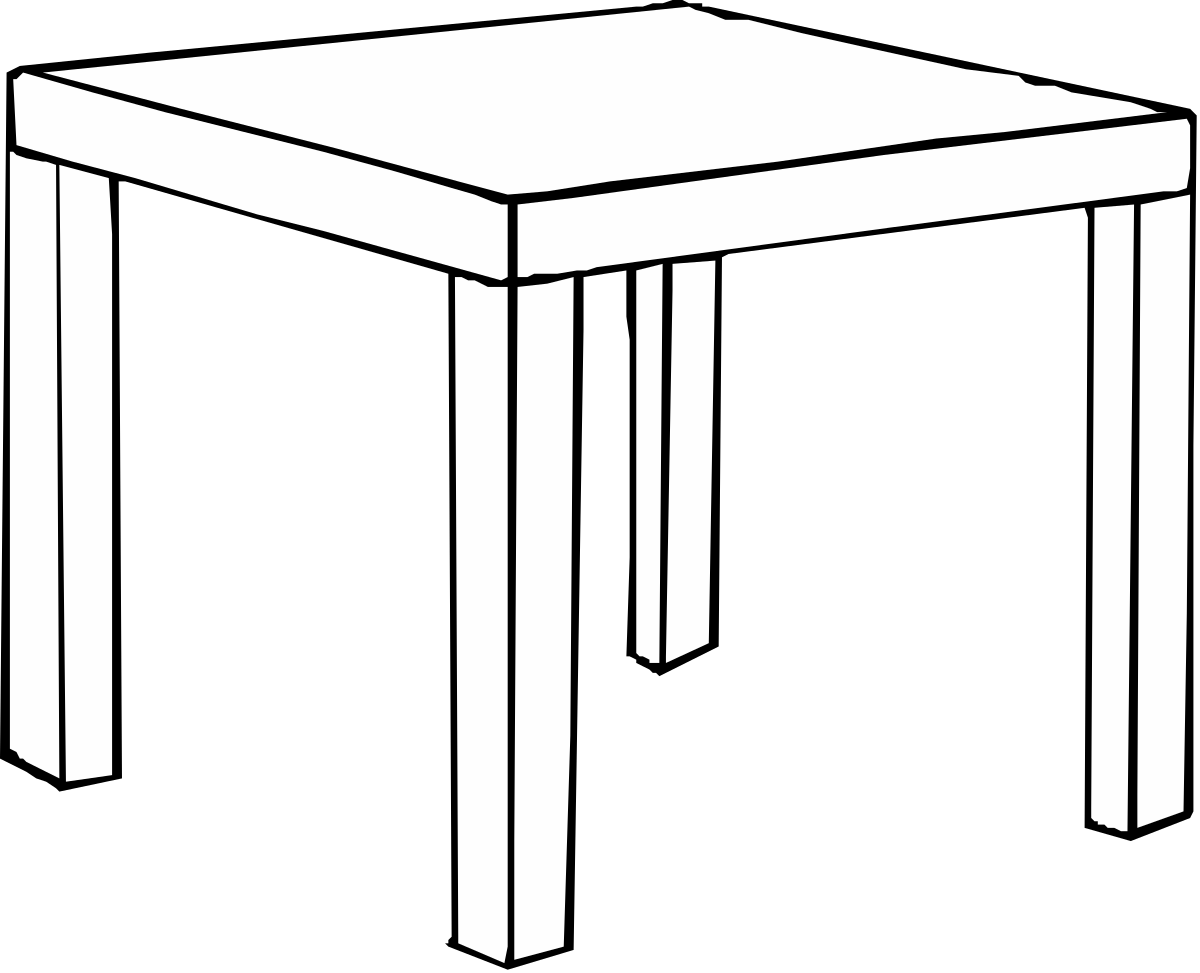 White Table on Black Background Clipart - Perfect for Elegant Designs