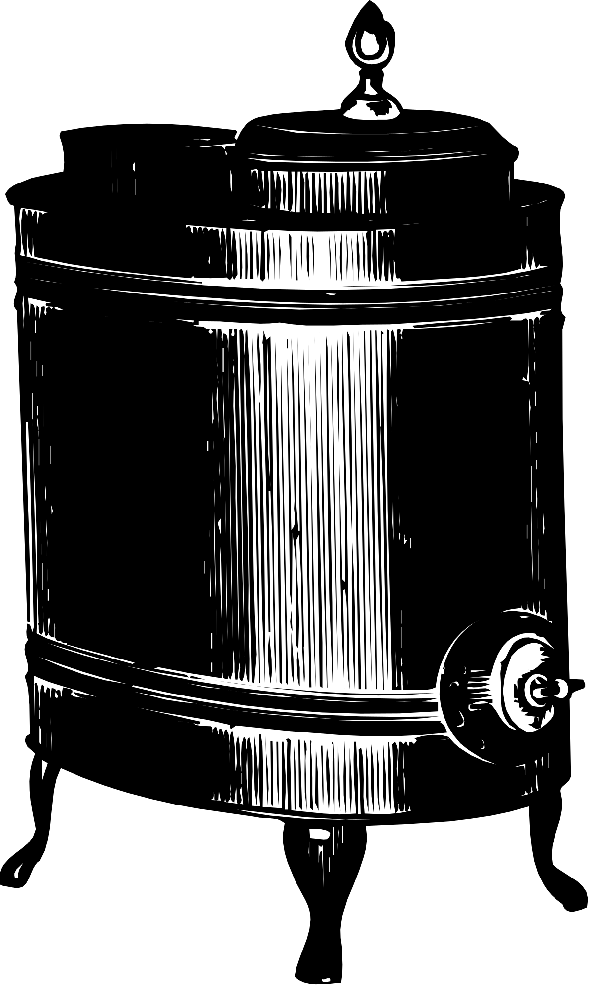 a black and white drawing of a trash can clip art png transparent Trash Can Clipart - Black and White Drawing for Creative Projects