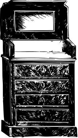 Black and White Chest Clipart Drawing for Creative Projects