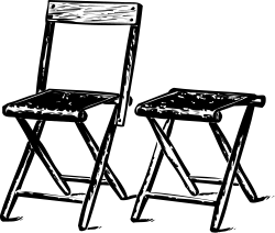 Folding Chairs Clipart: Two Stylish Chairs with One Sitting on the Other