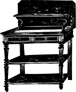 Piano Clipart: Elegant Black and White Drawing for Musical Themes