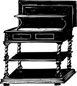 Piano Clipart: Elegant Black and White Drawing for Musical Themes