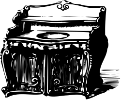 Chest Clipart - Black and White Vintage Illustration