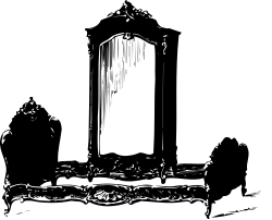 Tombstone Black and White Clipart - Creepy Grave Marker Illustration