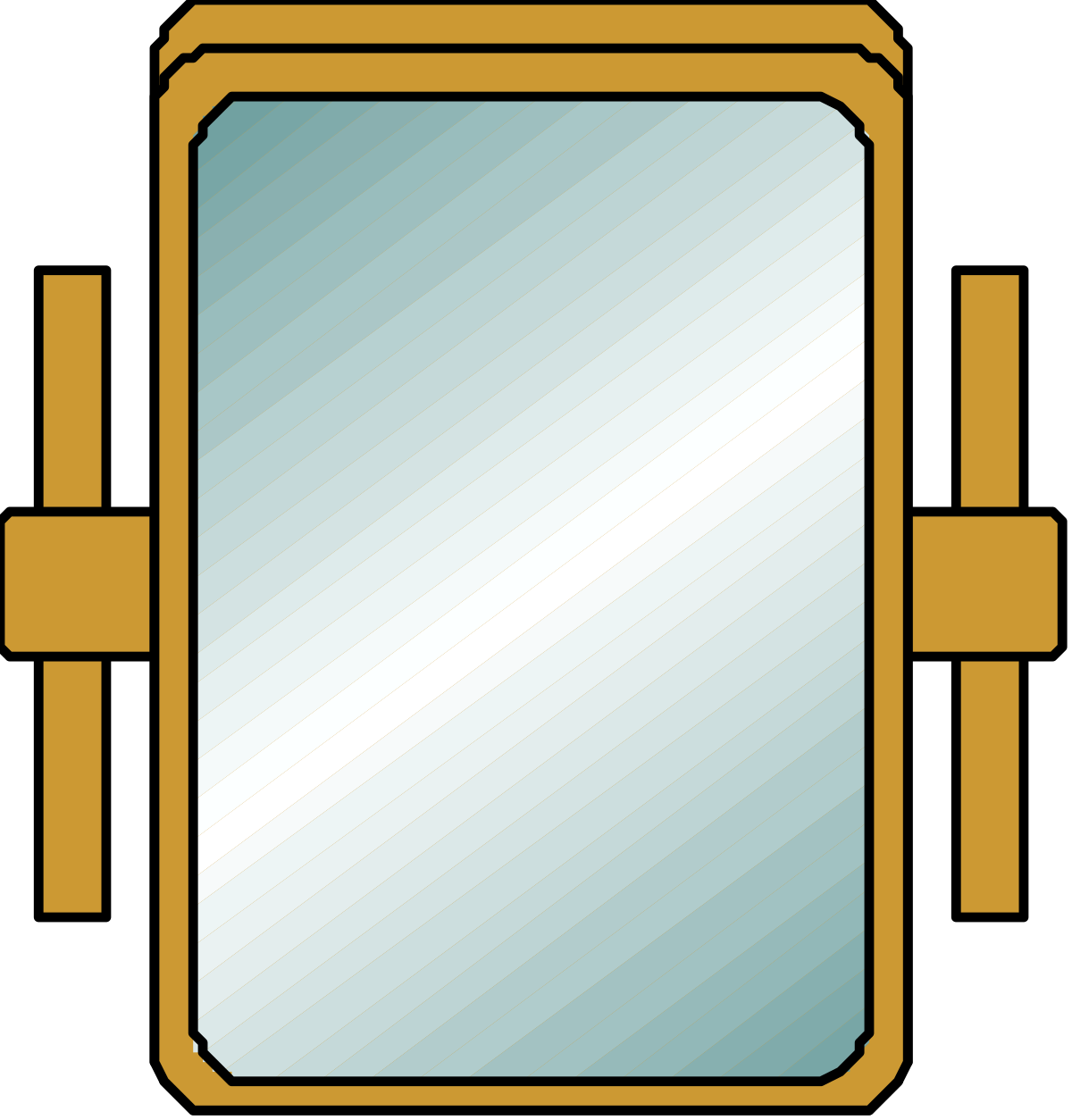 Gold Frame Mirror Clipart - Elegant Decorative Element
