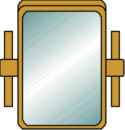 Gold Frame Mirror Clipart - Elegant Decorative Element