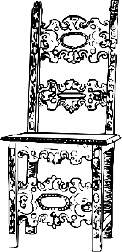 Elegant Black and White Patterned Chair Clipart