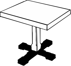White Table on Black Background - High-Quality Clipart