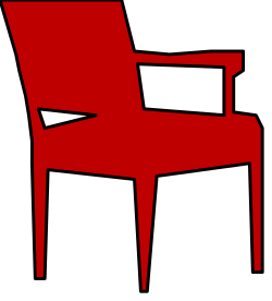 Red Chair with White Seat - Stylish Clipart for Home Decor