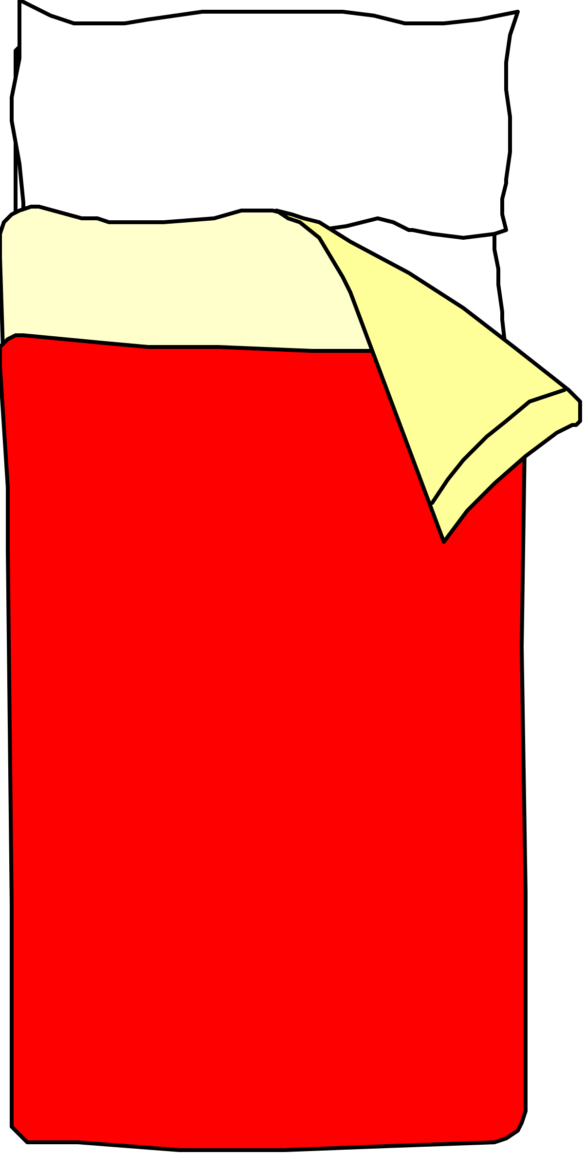 Red and White Blanket with Yellow Clip - Perfect Clipart for Cozy Scenes