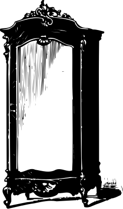 Black and White Mirror Clipart - Elegant Reflections for Your Projects