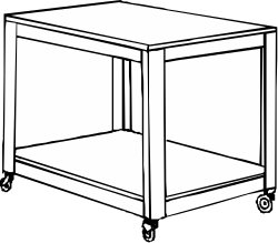 Modular Furniture: White Kitchen Island with Drawer Clipart
