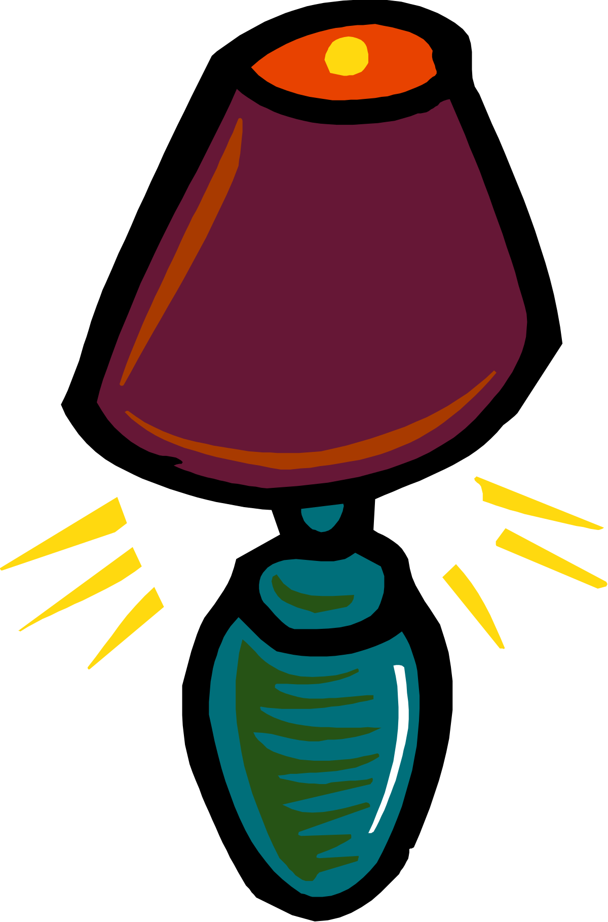 Lamp with Red Shade Clipart for Creative Projects